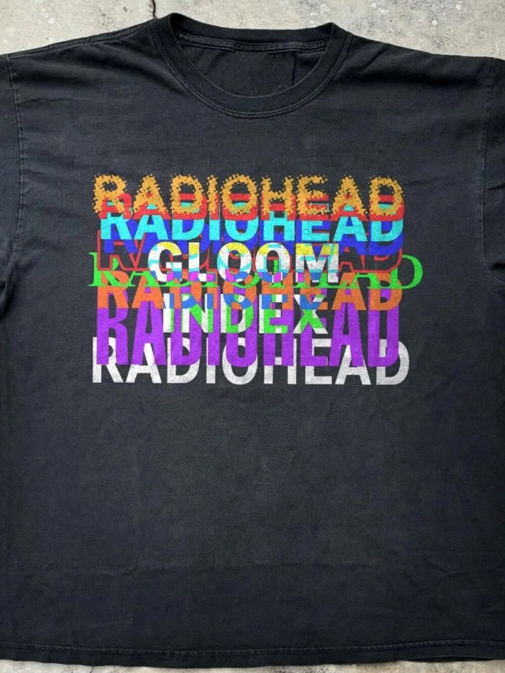 Radiohead Multicolor Logo Rock Band Black Unisex T-shirt 73